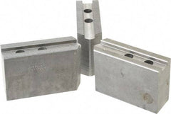 Abbott Workholding Products - 10" & Up Chuck Capacity, 1.5mm x 60° Serrated Attachment, Square Soft Lathe Chuck Jaw - 3 Jaws, Steel, 1.2598" Btw Mount Hole Ctrs, 4-1/2" Long x 1-1/2" Wide x 3" High, 0.6299" Groove, 0.4724" & 12mm Fastener - Eagle Tool & Supply