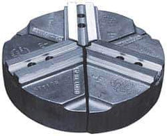Abbott Workholding Products - 8" & Up Chuck Capacity, 1.5mm x 60° Serrated Attachment, Round Soft Lathe Chuck Jaw - 3 Jaws, Cast Iron, 63/64" Btw Mount Hole Ctrs, 8" Wide x 4" High, 0.5512" Groove, 0.4724" & 12mm Fastener - Eagle Tool & Supply