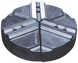 Abbott Workholding Products - 12" & Up Chuck Capacity, 1.5mm x 60° Serrated Attachment, Round Soft Lathe Chuck Jaw - 3 Jaws, Cast Iron, 1.1811" Btw Mount Hole Ctrs, 12" Wide x 4" High, 0.8268" Groove, 0.6299" & 16mm Fastener - Eagle Tool & Supply