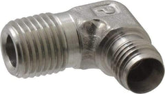 Parker - 1/4" OD, Stainless Steel Male Elbow - 9/16" Hex, Comp x MNPT Ends - Eagle Tool & Supply