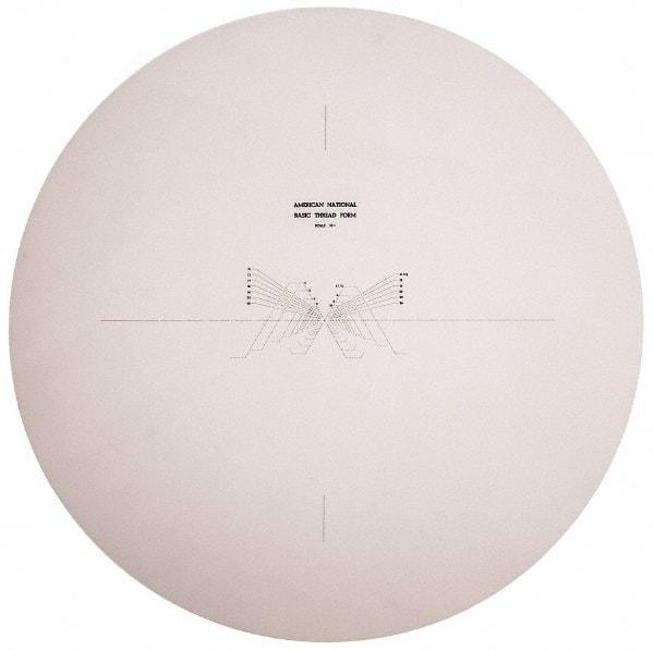 Made in USA - 14 Inch Diameter, Screw Thread, Mylar Optical Comparator Chart and Reticle - For Use with 10x Magnification - Eagle Tool & Supply