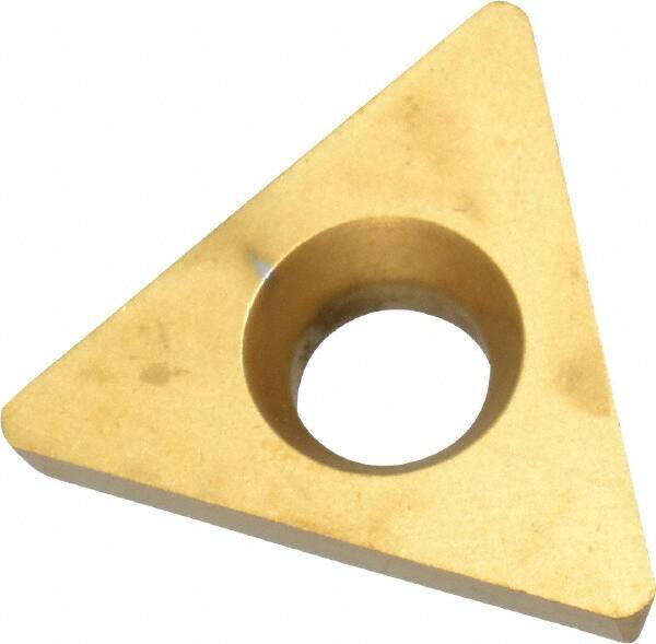 Interstate - TPGW322 Grade TCN55 Carbide Turning Insert - TiN Finish, 60° Triangle, 3/8" Inscr Circle, 1/8" Thick, 1/32" Corner Radius - Eagle Tool & Supply