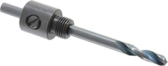 Disston - 9/16 to 1-3/16" Tool Diam Compatibility, Straight Shank, Steel Integral Pilot Drill, Hole Cutting Tool Arbor - 3/8" Min Chuck, Round Shank Cross Section, Quick-Change Attachment, For Blu-Mol Extreme Hole Saws, Blu-Mol Hole Saws - Eagle Tool & Supply