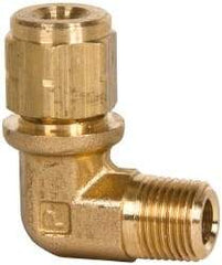 Parker - 1/2" OD, Brass Male Elbow - 250 Max Working psi, Comp x MNPT Ends - Eagle Tool & Supply