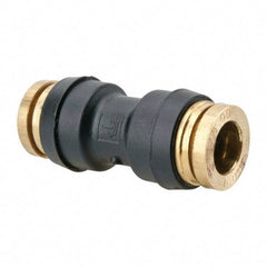 Parker - 3/8" Tube OD, Composite Push-to-Connect Tube Union - Tube to Tube Connection, 250 Max psi, Buna-N O-Ring, -40 to 200°F Working Temp - Eagle Tool & Supply