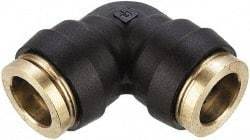 Parker - 3/8" Tube OD, Composite Push-to-Connect Tube Union Elbow - Tube to Tube Connection, 250 Max psi, Buna-N O-Ring, -40 to 200°F Working Temp - Eagle Tool & Supply