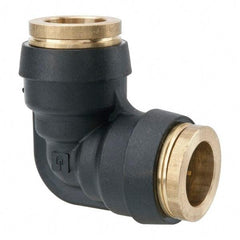 Parker - 1/2" Tube OD, Composite Push-to-Connect Tube Union Elbow - Tube to Tube Connection, 250 Max psi, Buna-N O-Ring, -40 to 200°F Working Temp - Eagle Tool & Supply