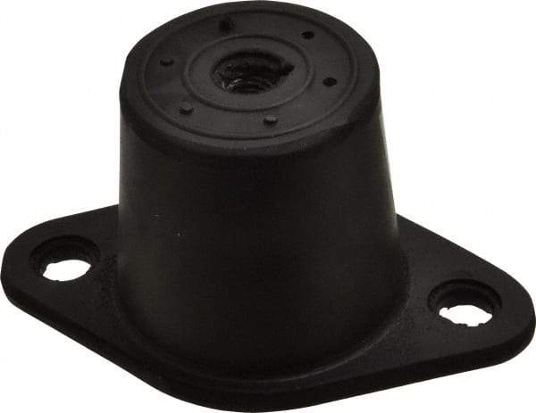 Tech Products - 1/2-13 Bolt Thread, 5-1/2" Long x 3-3/8" Wide x 2-7/8" High Double Deflection Stud Mount Leveling Pad & Mount - 750 Max Lb Capacity, 2-1/2" Base Diam - Eagle Tool & Supply