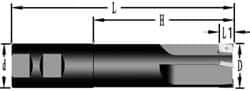 Cutting Tool Technologies - 1-1/4" Cut Diam, 0.38" Max Depth of Cut, 1-1/4" Shank Diam, 6-1/4" OAL, Indexable Square Shoulder End Mill - APKT 1003... Inserts, Weldon Shank, 90° Lead Angle - Eagle Tool & Supply