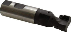 Cutting Tool Technologies - 1" Cut Diam, 1-1/2" Max Depth of Cut, 1" Shank Diam, 4-1/4" OAL, Indexable Square Shoulder Helical End Mill - APKT 1003... Inserts, Weldon Shank, 90° Lead Angle - Eagle Tool & Supply