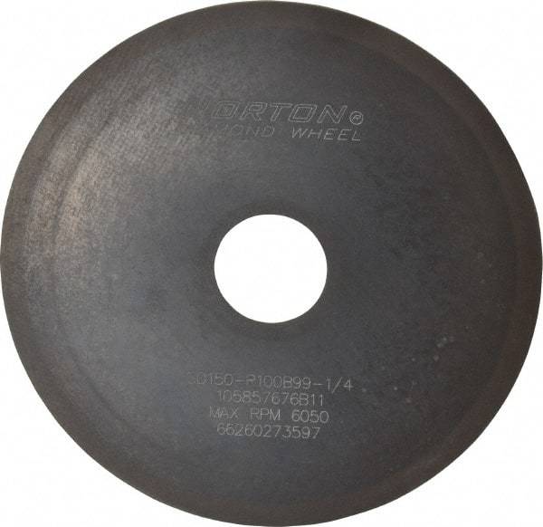Norton - 6" Diam x 1-1/4" Hole x 1/16" Thick, 150 Grit Surface Grinding Wheel - Diamond, Type 1A1, Very Fine Grade, Resinoid Bond - Eagle Tool & Supply