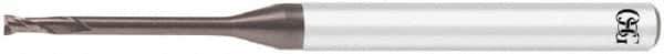 OSG - 3mm, 2 Flute, Single End, Solid Carbide, 0.5mm Corner Radius End Mill - 70mm OAL, 30° Helix, Right Hand Flute, 2.5mm LOC, Right Hand Cut, 30mm Extended Reach - Eagle Tool & Supply
