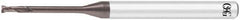 OSG - 3mm, 2 Flute, Single End, Solid Carbide, 0.5mm Corner Radius End Mill - 70mm OAL, 30° Helix, Right Hand Flute, 2.5mm LOC, Right Hand Cut, 30mm Extended Reach - Eagle Tool & Supply