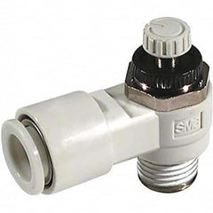 SMC PNEUMATICS - Speed & Flow Control Valves Valve Type: Flow Control Elbow Male Thread Size: R(PT) 1/8 - Eagle Tool & Supply