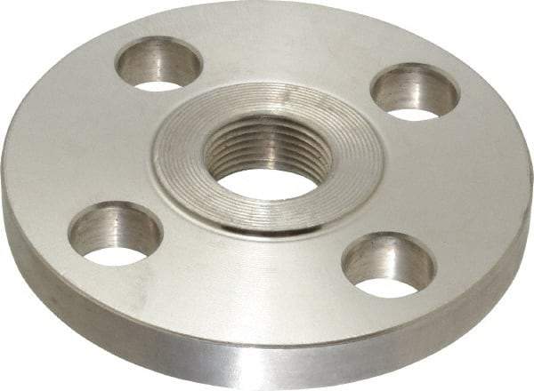 Value Collection - 3/4" Pipe, 3-7/8" OD, Stainless Steel, Threaded Pipe Flange - 2-3/4" Across Bolt Hole Centers, 5/8" Bolt Hole, 150 psi, Grades 304 & 304L - Eagle Tool & Supply