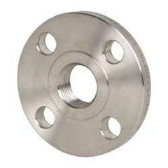 Value Collection - 1" Pipe, 4-1/4" OD, Stainless Steel, Threaded Pipe Flange - 3-1/8" Across Bolt Hole Centers, 5/8" Bolt Hole, 150 psi, Grades 304 & 304L - Eagle Tool & Supply