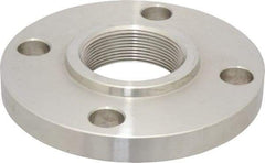 Value Collection - 2" Pipe, 6" OD, Stainless Steel, Threaded Pipe Flange - 4-3/4" Across Bolt Hole Centers, 3/4" Bolt Hole, 150 psi, Grades 304 & 304L - Eagle Tool & Supply