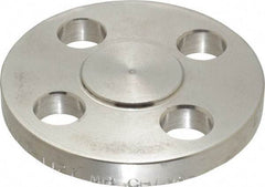 Merit Brass - 1/2" Pipe, 3-1/2" OD, Stainless Steel, Blind Pipe Flange - 2-3/8" Across Bolt Hole Centers, 5/8" Bolt Hole, 150 psi, Grades 304 & 304L - Eagle Tool & Supply