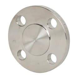 Merit Brass - 1" Pipe, 4-1/4" OD, Stainless Steel, Blind Pipe Flange - 3-1/8" Across Bolt Hole Centers, 5/8" Bolt Hole, 150 psi, Grades 304 & 304L - Eagle Tool & Supply