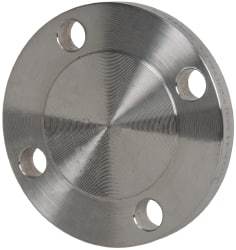 Merit Brass - 2" Pipe, 6" OD, Stainless Steel, Blind Pipe Flange - 4-3/4" Across Bolt Hole Centers, 3/4" Bolt Hole, 150 psi, Grades 304 & 304L - Eagle Tool & Supply