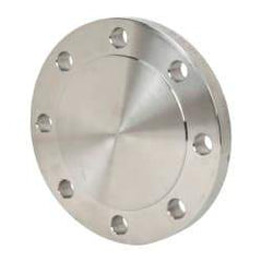 Merit Brass - 4" Pipe, 9" OD, Stainless Steel, Blind Pipe Flange - 7-1/2" Across Bolt Hole Centers, 3/4" Bolt Hole, 150 psi, Grades 304 & 304L - Eagle Tool & Supply