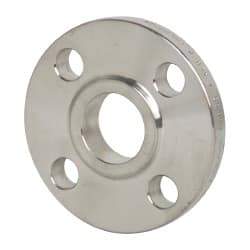 Merit Brass - 1" Pipe, 4-1/4" OD, Stainless Steel, Slip On Pipe Flange - 3-1/8" Across Bolt Hole Centers, 5/8" Bolt Hole, 150 psi, Grades 304 & 304L - Eagle Tool & Supply