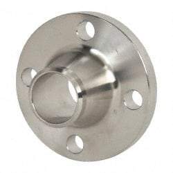 Merit Brass - 1-1/2" Pipe, 5" OD, Stainless Steel, Weld Neck Pipe Flange - 3-7/8" Across Bolt Hole Centers, 5/8" Bolt Hole, 150 psi, Grades 304 & 304L - Eagle Tool & Supply