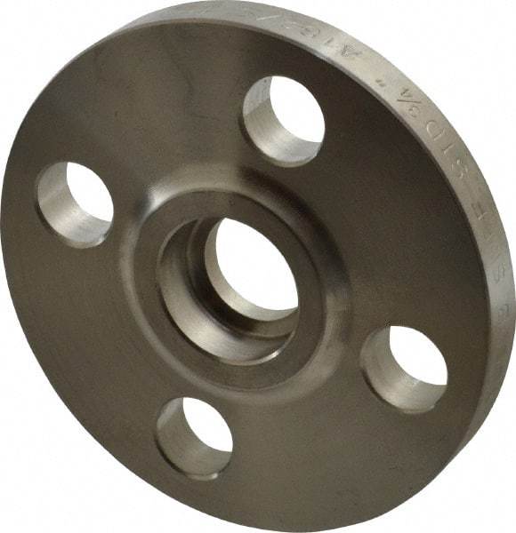 Merit Brass - 3/4" Pipe, 3-7/8" OD, Stainless Steel, Socket Weld Pipe Flange - 2-3/4" Across Bolt Hole Centers, 5/8" Bolt Hole, 150 psi, Grades 304 & 304L - Eagle Tool & Supply