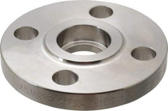 Merit Brass - 1" Pipe, 4-1/4" OD, Stainless Steel, Socket Weld Pipe Flange - 3-1/8" Across Bolt Hole Centers, 5/8" Bolt Hole, 150 psi, Grades 304 & 304L - Eagle Tool & Supply