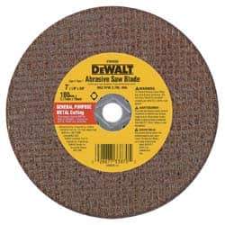 DeWALT - 7" Aluminum Oxide Cutoff Wheel - 1/8" Thick, 5/8" Arbor, 8,700 Max RPM, Use with Circular Saws - Eagle Tool & Supply