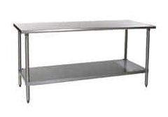 Eagle MHC - 60 Wide x 30" Deep x 34-1/2" High, Stainless Steel Work Table - Rolled Edge, Fixed Legs - Eagle Tool & Supply