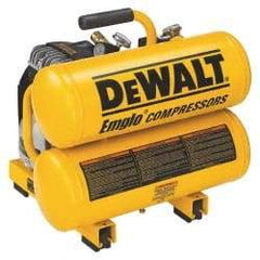 DeWALT - 1.1 HP, 3.2 CFM at 100 psi Dewalt Twin Stack Compressor - 4 Gallon Tank, 15 Amp, 125 Max psi, 120V - Eagle Tool & Supply