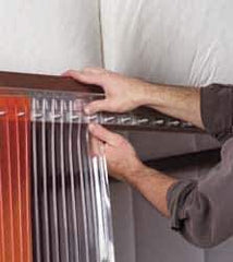 Aleco - 3' Door Width x 7' Door Height Vinyl Clear Smooth Strip Door Kit - 8" Strip Width x 0.08" Strip Thickness, 50% Overlap - Eagle Tool & Supply