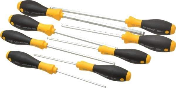 Wiha - 8 Piece Screw Holding Ball End Hex Screwdriver Set - Bit Sizes: Hex Inch 1/8, 9/64, 5/32, 3/16, 7/32, 1/4, 5/16 & 3/8 - Eagle Tool & Supply