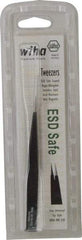 Wiha - 5-1/8" OAL AA-SA ESD Safe Tweezers - Universal Fine Point - Eagle Tool & Supply