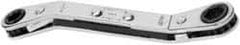 Proto - 1/2" x 9/16" 6 Point Reversible Ratcheting Offset Box Wrench - Double End, 1" Head Diam x 1/2" Head Thickness, 6-13/16" OAL, Steel, Polished Finish, 25° Offset - Eagle Tool & Supply
