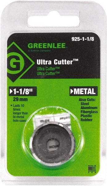 Greenlee - 1-1/8" Diam, 0.53" Cutting Depth, Hole Saw - High Speed Steel Saw, Toothed Edge - Eagle Tool & Supply