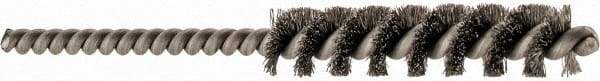 Brush Research Mfg. - 5/16" Diam Helical Stainless Steel Tube Brush - 0.004" Filament Diam, 1-1/2" Brush Length, 3" OAL, 1/8" Diam Shank - Eagle Tool & Supply