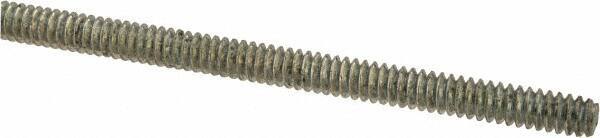 Value Collection - #6-32 UNC (Coarse), 2' Long, Low Carbon Steel Threaded Rod - Zinc-Plated Finish, Right Hand Thread - Eagle Tool & Supply