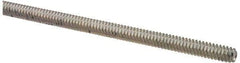 Value Collection - #10-24 UNC (Coarse), 2' Long, Low Carbon Steel Threaded Rod - Zinc-Plated Finish, Right Hand Thread - Eagle Tool & Supply