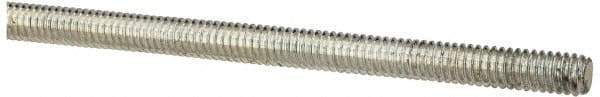 Value Collection - #8-32 UNC (Coarse), 3' Long, Low Carbon Steel Threaded Rod - Zinc-Plated Finish, Right Hand Thread - Eagle Tool & Supply