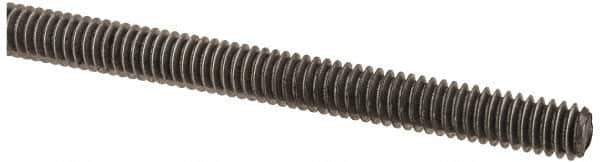 Value Collection - #8-32 UNC (Coarse), 2' Long, Low Carbon Steel Threaded Rod - Oil Finish Finish, Right Hand Thread - Eagle Tool & Supply