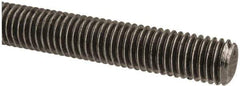 Made in USA - 9/16-12 UNC (Coarse), 2' Long, Low Carbon Steel Threaded Rod - Oil Finish Finish, Right Hand Thread - Eagle Tool & Supply