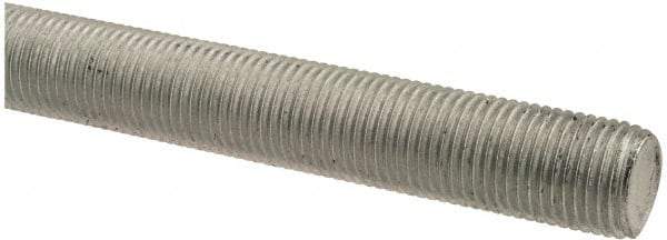 Made in USA - 1/2-20 UNF (Fine), 2' Long, Low Carbon Steel Threaded Rod - Zinc-Plated Finish, Right Hand Thread - Eagle Tool & Supply