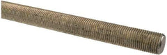 Made in USA - 9/16-18 UNF (Fine), 2' Long, Low Carbon Steel Threaded Rod - Zinc-Plated Finish, Right Hand Thread - Eagle Tool & Supply