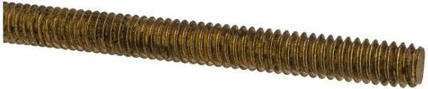 Made in USA - 1/4-20 UNC (Coarse), 2' Long, Brass Threaded Rod - Right Hand Thread - Eagle Tool & Supply