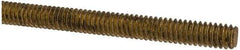 Made in USA - 1/4-20 UNC (Coarse), 2' Long, Brass Threaded Rod - Right Hand Thread - Eagle Tool & Supply