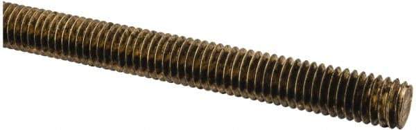 Made in USA - 3/8-16 UNC (Coarse), 2' Long, Brass Threaded Rod - Right Hand Thread - Eagle Tool & Supply