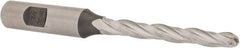 Made in USA - 0.5° Taper Angle per Side, 1/4" Small End Diam, 2-1/4" LOC, High Speed Steel 3 Flute Tapered Ball End Mill - 4-1/4" OAL, 3/8" Shank Diam - Eagle Tool & Supply
