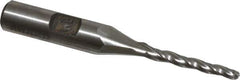 Made in USA - 1° Taper Angle per Side, 1/8" Small End Diam, 1" LOC, High Speed Steel 3 Flute Tapered Ball End Mill - 2-7/8" OAL, 3/8" Shank Diam - Eagle Tool & Supply